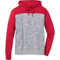 Shirt z długim rękawem i kapturem Regular Fit bonprix szaro-czerwony melanż. Koszulki męskie z długim rękawem marki bonprix. Za 37.99 zł.