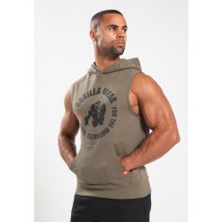Marshall Bluza z kapturem bez rękawów - zielony. Zielone bluzy nierozpinane męskie GORILLA WEAR, l, bez wzorów, bez ramiączek, z kapturem. Za 255.00 zł.