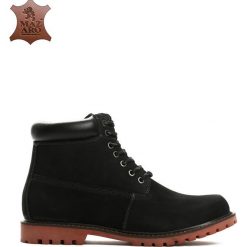 Czarne Skórzane Trapery Exuberant. Czarne buty zimowe męskie marki Born2be, ze skóry. Za 169.99 zł.