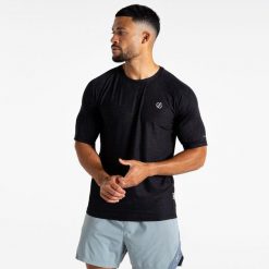 Koszulka turystyczna męska Power Up. Czarne t-shirty sportowe męskie Dare 2B, l, bez wzorów, sportowe, bez ramiączek. W wyprzedaży za 79.99 zł.