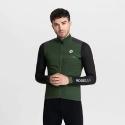 Kurtka rowerowa męska Rogelli MONO. Zielone kurtki treningowe męskie Rogelli, na jesień, m, bez wzorów, bez kaptura, na fitness i siłownię. W wyprzedaży za 329.00 zł.