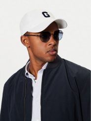 Guess Jeans Czapka z daszkiem M5RZ16 WF8V1 Biały. Białe czapki męskie Guess Jeans, z aplikacjami, z bawełny. Za 99.99 zł.