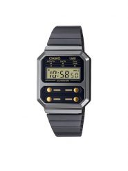 Casio Zegarek Vintage A100WEGG-1A2EF Szary. Szare, cyfrowe zegarki męskie Casio. Za 339.99 zł.