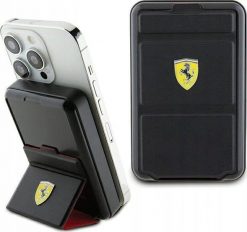 Powerbank Ferrari Ferrari Powerbank Bezprzewodowy 15W FEPB10MSPLEK 10000 mAh z funkcją standu czarny/black Metal Logo MagSafe. Czarne powerbanki Ferrari. Za 247.57 zł.