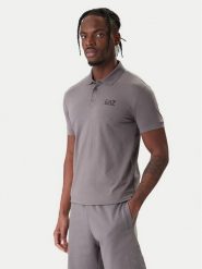 EA7 Emporio Armani Polo 8NPF14 PJVQZ U8086 Szary Regular Fit. Szare koszulki polo męskie EA7 Emporio Armani, m, bez wzorów, z bawełny, bez kołnierzyka, bez ramiączek. Za 359.99 zł.