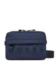 Guess Saszetka HMSOWR P5272 Granatowy. Niebieskie saszetki męskie Guess, z aplikacjami, ze skóry. Za 169.99 zł.