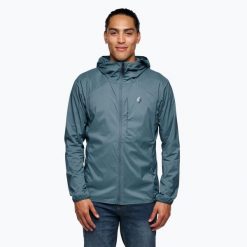 Kurtka softshell męska Black Diamond Alpine Start. Niebieskie kurtki męskie Black Diamond, m, bez wzorów, z softshellu, sportowe, bez ramiączek, bez kaptura. Za 529.99 zł.