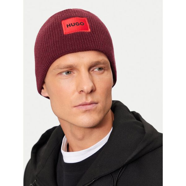 Czapka HUGO. Czerwone czapki męskie Hugo, na zimę, bez wzorów. Za 169.99 zł.