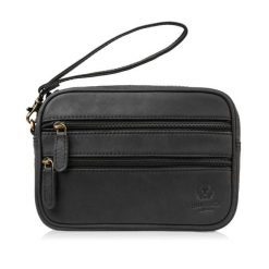 Saszetka męska skórzana do ręki vintage czarna Paolo Peruzzi T-129-HBL. Czarne saszetki męskie bez wzorów, ze skóry, vintage, do ręki. Za 129.00 zł.