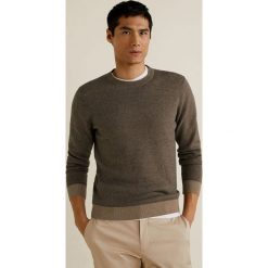 Mango Man - Sweter Eleven. Szare swetry męskie Mango Man, z bawełny, z okrągłym kołnierzem. Za 199.90 zł.