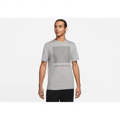 Koszulka sportowa męska Nike Air Jordan Jumpman Grapfic. Szare t-shirty sportowe męskie Nike, m, bez wzorów, z bawełny, sportowe, bez ramiączek. Za 239.99 zł.