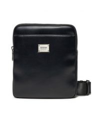 Guess Saszetka HMMILI P4423 Czarny. Czarne saszetki męskie Guess, z aplikacjami, ze skóry. Za 319.99 zł.