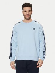 Adidas Bluza adicolor Classics 3-Stripes JN7026 Błękitny Regular Fit. Niebieskie bluzy nierozpinane męskie ADIDAS, m, bez wzorów, z bawełny, bez ramiączek, bez kaptura. Za 179.99 zł.