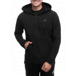 Bluza Męska z Kapturem adidas Sportowa Hoodie Wygodna Bawełniana roz. XS. Czarne bluzy rozpinane męskie ADIDAS, m, bez wzorów, z bawełny, z kapturem. Za 399.00 zł.