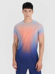 4F T-shirt treningowy regular szybkoschnący męski 4F x Robert Lewandowski - turkusowy M. Niebieskie t-shirty sportowe męskie 4f, m, bez wzorów, z dzianiny, klasyczne, bez ramiączek. Za 149.99 zł.