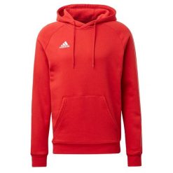 Core 18 Hoody Bluza bawełna 337. Białe bluzy nierozpinane męskie ADIDAS, m, bez wzorów, z bawełny, casualowe, bez ramiączek, bez kaptura. Za 79.99 zł.
