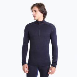 Bluza termoaktywna męska icebreaker 260 Tech LS Half Zip. Niebieskie bielizna termoaktywna męska Icebreaker, m, bez wzorów, bez ramiączek, narciarskie. Za 439.99 zł.
