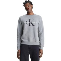 Bluza Calvin Klein Core Monogram, Mężczyźni. Szare bluzy nierozpinane męskie Calvin Klein, m, bez wzorów, z bawełny, bez ramiączek, bez kaptura. Za 490.00 zł.