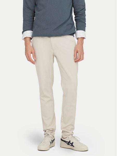Only & Sons Chinosy Mark 22010209 Écru Slim Fit. Białe eleganckie spodnie męskie Only & Sons, bez wzorów, z wiskozy. Za 109.99 zł.