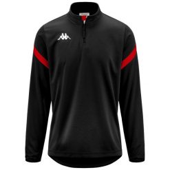 Bluza dresowa 1/2 zip Kappa Dolvole. Czarne bluzy rozpinane męskie Kappa, bez wzorów, z dresówki, sportowe, bez ramiączek, bez kaptura. Za 207.50 zł.