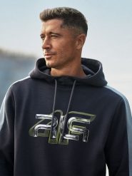 4F Bluza dresowa nierozpinana z kapturem męska 4F x Robert Lewandowski - szary L. Szare bluzy z kapturem męskie 4f, l, bez wzorów, z dresówki, z kapturem. Za 199.99 zł.