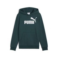 Młodzieżowa polarowa bluza z kapturem ESS z logo No. 1 PUMA Green Terrain. Zielona bluzy z kapturem męskie Puma, m, bez wzorów, z dżerseju, z kapturem. Za 159.99 zł.