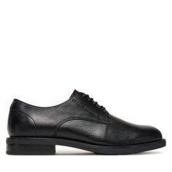 Półbuty Tommy Hilfiger. Czarne eleganckie półbuty męskie Tommy Hilfiger, wizytowe, bez obcasa, bez zapięcia. Za 479.99 zł.