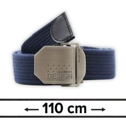 Pasek Materiałowy, Granatowy 110 cm, Militarny Solidny, Klamra Zamykana Manualnie -Pako Jeans. Niebieskie paski męskie Pako Jeans, bez wzorów, z jeansu, klasyczne. Za 49.00 zł.