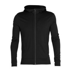 Bluza trekkingowa męska icebreaker Quantum III LS Zip Hood. Czarne bluzy nierozpinane męskie Icebreaker, m, bez wzorów, sportowe, bez ramiączek, bez kaptura. Za 599.99 zł.