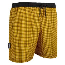 Męskie kąpielówki w paski w kratkę. Czarne kąpielówki męskie GUGGEN MOUNTAIN, m, bez wzorów, z materiału. W wyprzedaży za 169.04 zł.