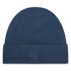 Czapka Calvin Klein. Niebieskie czapki męskie Calvin Klein, na zimę, bez wzorów. Za 129.99 zł.