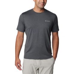 Koszulka sportowa męska Columbia Tech Trail Crew Neck II z krótkim rękawem. Szare t-shirty sportowe męskie Columbia, m, bez wzorów, z elastanu, sportowe, bez ramiączek. Za 129.00 zł.
