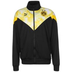 Kurtka dresowa Puma Bvb Iconic Mcs Mesh Track. Czarne kurtki męskie Puma, xs, bez wzorów, z dresówki, sportowe, bez ramiączek, bez kaptura. W wyprzedaży za 283.85 zł.