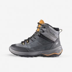 Buty trekkingowe męskie MT100 skóra. Brązowe buty trekkingowe męskie SIMOND, bez wzorów, z kauczuku, przed kolano, bez zapięcia, trekkingowe. Za 359.99 zł.