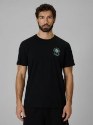 4F T-shirt regular z nadrukiem męski - czarny S. Czarne t-shirty męskie 4f, m, bez wzorów, z bawełny, bez kołnierzyka, bez ramiączek. Za 59.99 zł.