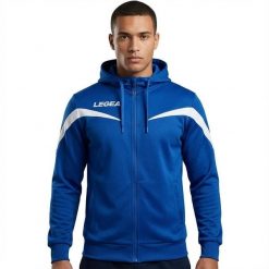 Kurtka rozgrzewkowa Turcja niebiesko-biała. Białe kurtki treningowe męskie Legea, m, bez wzorów, z poliesteru, bez kaptura, do biegania. W wyprzedaży za 96.00 zł.