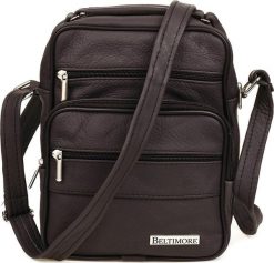Beltimore Męska mała torba skórzana przez ramię Beltimore brązowa G19. Brązowe torby męskie na ramię Beltimore, bez wzorów, przez ramię, małe. Za 139.99 zł.