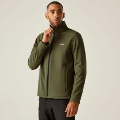 Męska warstwa środkowa Cera V Softshell. Zielone kurtki softshell męskie Regatta, m, bez wzorów, z softshellu, bez kaptura, trekkingowe. Za 149.99 zł.