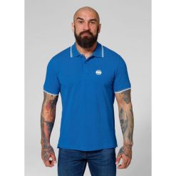 Koszulka Polo bawełniana klasyczna dla dorosłych Pique Stripes Regular. Niebieskie koszulki polo męskie PITBULL, m, bez wzorów, z bawełny, klasyczne, bez kołnierzyka, bez ramiączek. Za 139.00 zł.