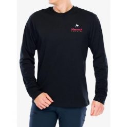 Bluza turystyczna męska Marmot For Life Tee LS. Czarne bluzy nierozpinane męskie Marmot, m, bez wzorów, casualowe, bez ramiączek, bez kaptura. W wyprzedaży za 181.60 zł.