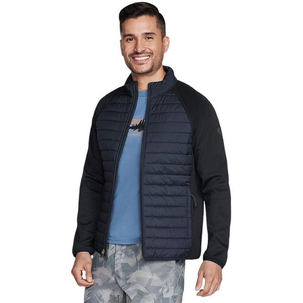 Kurtka Męska Skechers GOshield Hybrid Jacket 2.0. Czarne kurtki męskie Skechers, m, bez wzorów, z poliesteru, sportowe, bez ramiączek, bez kaptura. Za 390.00 zł.