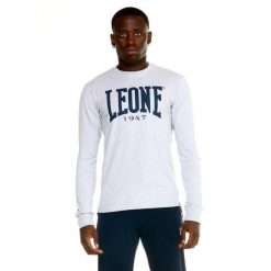 Męski t-shirt basic Leone z długim rękawem. Szare koszulki męskie z długim rękawem LEONE 1947 APPAREL, l, bez wzorów, z tkaniny, sportowe, bez kołnierzyka, bez ramiączek. W wyprzedaży za 109.90 zł.