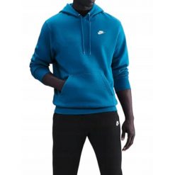 Bluza Nike Club na co dzień Sportowa Z Kapturem Bawełniana. Niebieskie bluzy nierozpinane męskie Nike, bez wzorów, z bawełny, sportowe, bez ramiączek, z kapturem. Za 289.00 zł.