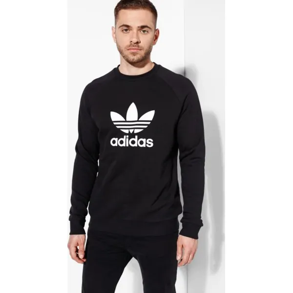 Adidas Bluza Trefoil Crew Adicolor , czarny, rozmiar L. Czarne bluzy nierozpinane męskie ADIDAS, l, bez wzorów, z bawełny, bez ramiączek, bez kaptura. Za 249.99 zł.