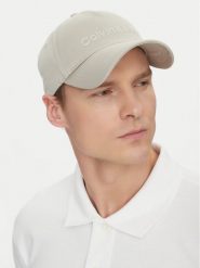 Calvin Klein Czapka z daszkiem K50K511987 Beżowy. Brązowe czapki męskie Calvin Klein, bez wzorów, z bawełny. Za 99.99 zł.