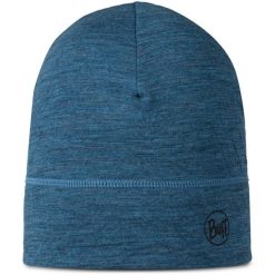 Czapka BUFF MERINO LIGHTWEIGHT BEANIE MULTISTRIPES TEMPEST. Niebieskie czapki męskie Buff, bez wzorów, sportowe. Za 123.99 zł.