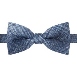 Wełniana Mucha Męska - His Story - Kolor Jeans (Niebieski). Niebieskie krawaty i muchy męskie His Story, z aplikacjami, z jeansu, eleganckie. Za 49.00 zł.