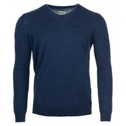 Mustang Sweter Męski V-Neck Jumper L Ciemnoniebieski. Niebieskie swetry męskie Mustang. Za 194.00 zł.
