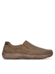 Rieker Półbuty 03087-64 Beżowy. Brązowe codzienne półbuty męskie Rieker, bez wzorów, z materiału, bez obcasa, bez zapięcia. Za 349.99 zł.