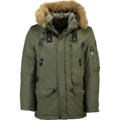 Parka "Bunper" w kolorze khaki. Brązowe parki męskie Canadian Peak, ze skóry. W wyprzedaży za 409.95 zł.